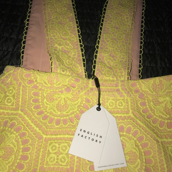 English Factory Contrast Lace Pinafore Dress - Picture 6 of 6